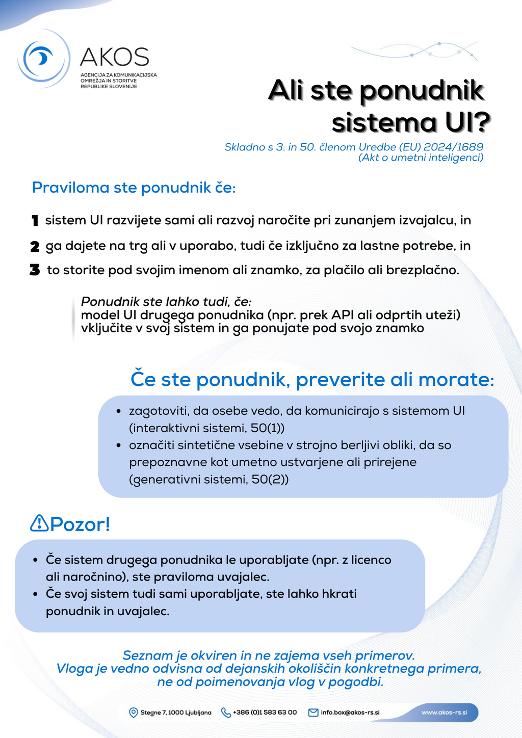 Ali ste ponudnik sistema UI?