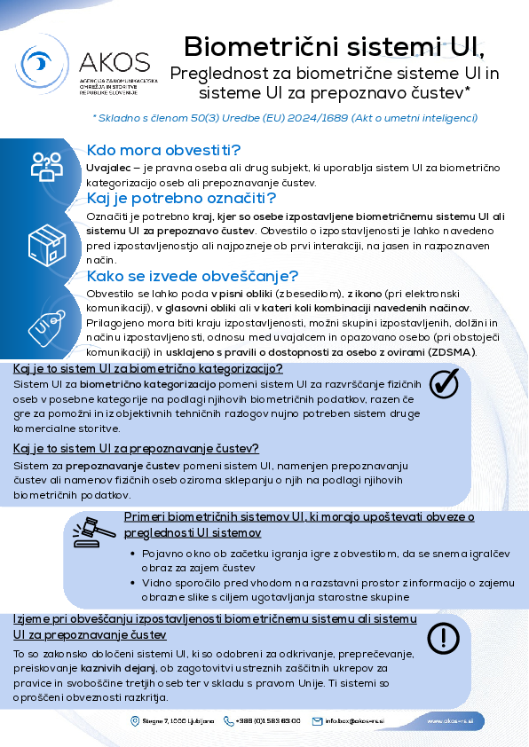Preglednost sistemov UI za biometrijo in prepoznavo čustev